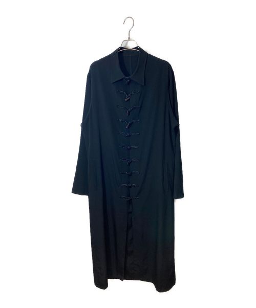 Yohji Yamamoto pour homme（ヨウジヤマモト プールオム）Yohji Yamamoto pour homme (ヨウジヤマモト プールオム) チャイナ ボタン ロング ブラウス ブラック サイズ:1の古着・服飾アイテム