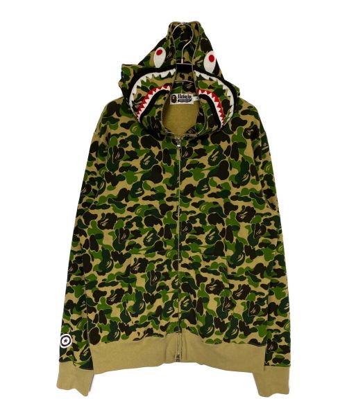 A BATHING APE（アベイシングエイプ）A BATHING APE (アベイシングエイプ) ABC Camo Shark Full Zip Hoodie ベージュ サイズ:SIZE Lの古着・服飾アイテム