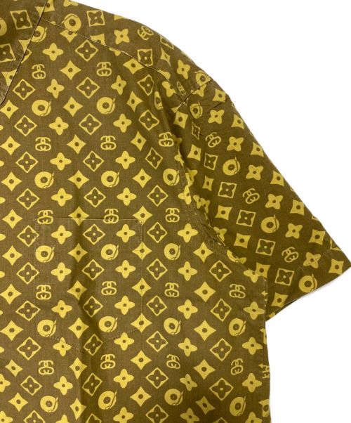 stussy（ステューシー）stussy (ステューシー) モノグラム シャツ ブラウン サイズ:SIZE Lの古着・服飾アイテム