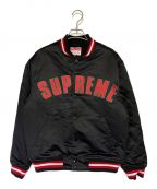 SUPREME×MITCHELL & NESSシュプリーム×ミッチェルアンドネス）の古着「Satin Varsity Jacket」｜ブラック