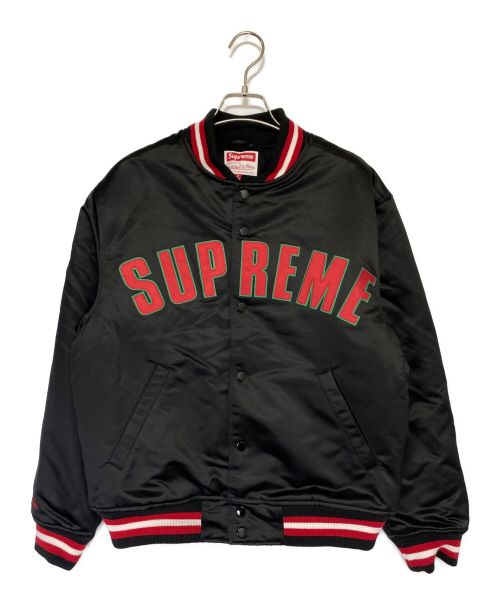 SUPREME（シュプリーム）SUPREME (シュプリーム) MITCHELL & NESS (ミッチェルアンドネス) Satin Varsity Jacket ブラック サイズ:Sの古着・服飾アイテム