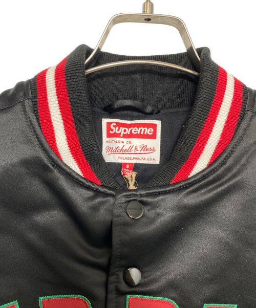 SUPREME（シュプリーム）SUPREME (シュプリーム) MITCHELL & NESS (ミッチェルアンドネス) Satin Varsity Jacket ブラック サイズ:Sの古着・服飾アイテム