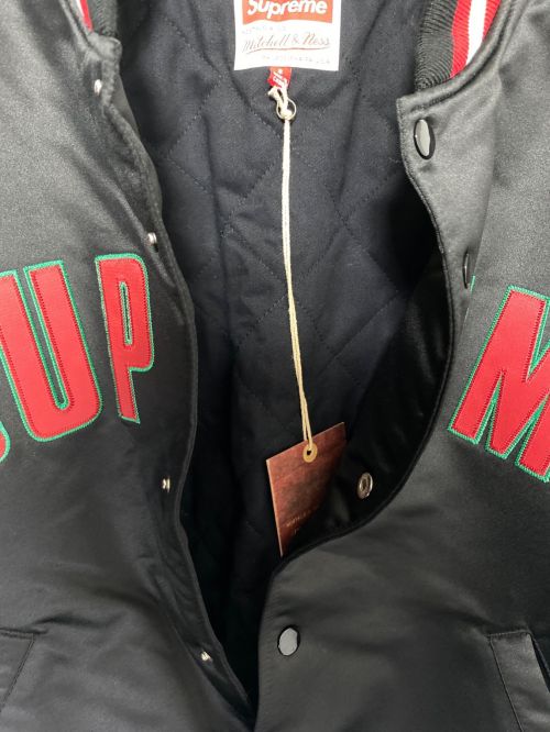 SUPREME（シュプリーム）SUPREME (シュプリーム) MITCHELL & NESS (ミッチェルアンドネス) Satin Varsity Jacket ブラック サイズ:Sの古着・服飾アイテム