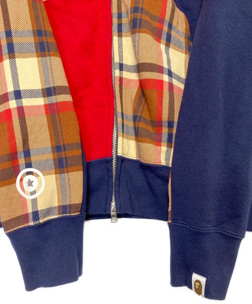 A BATHING APE（アベイシングエイプ）A BATHING APE (アベイシングエイプ) CHECK SHARK RELAXED ZIP HOODIE マルチカラー サイズ:Lの古着・服飾アイテム