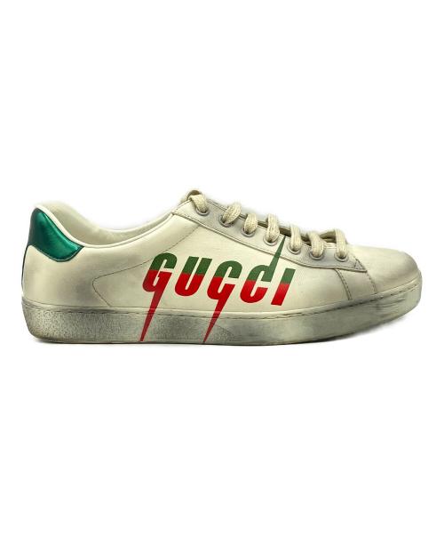 GUCCI（グッチ）GUCCI (グッチ) ブレード ロゴ スニーカー ホワイト サイズ:7 1/2の古着・服飾アイテム