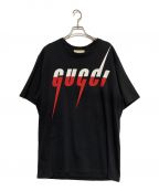 GUCCIグッチ）の古着「ブレード ロゴ Tシャツ」｜ブラック