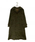 GUCCIグッチ）の古着「GG STRIPE WOOL COAT」｜ブラウン×グリーン
