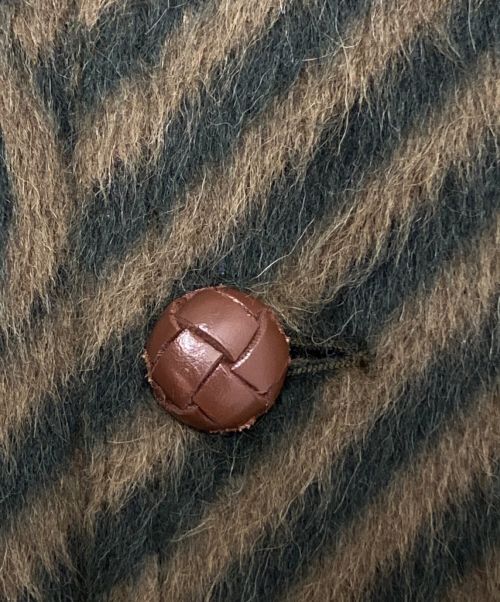 GUCCI（グッチ）GUCCI (グッチ) GG STRIPE WOOL COAT ブラウン×グリーン サイズ:SIZE 44の古着・服飾アイテム