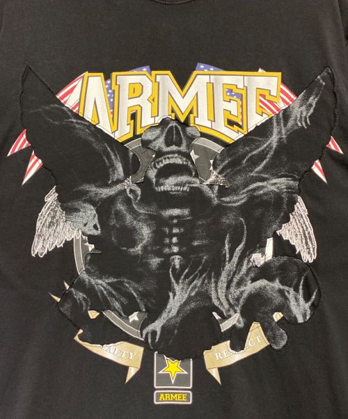 VETMEMES（ヴェトモン）VETMEMES (ヴェトモン) ARMEE T-SHIRT ブラック サイズ:SIZE XSの古着・服飾アイテム