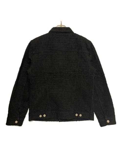 GIVENCHY（ジバンシィ）GIVENCHY (ジバンシィ) Destroyed 4G Pattern Denim Jacket ブラック サイズ:SIZE Mの古着・服飾アイテム