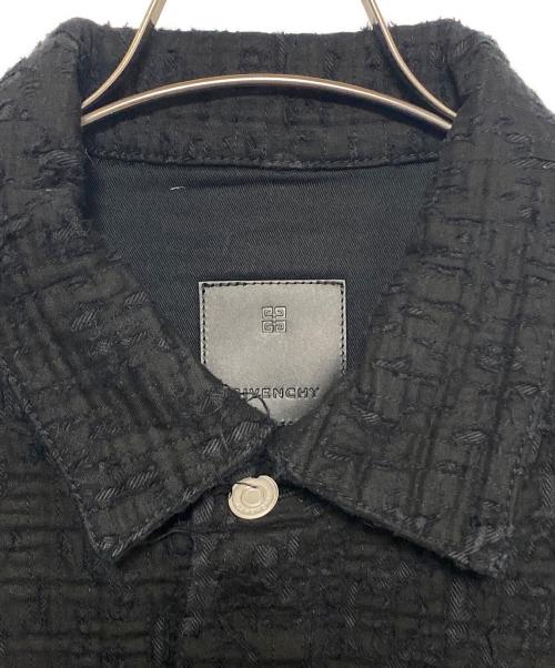 GIVENCHY（ジバンシィ）GIVENCHY (ジバンシィ) Destroyed 4G Pattern Denim Jacket ブラック サイズ:SIZE Mの古着・服飾アイテム