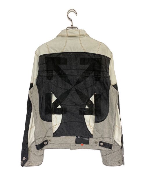 OFFWHITE（オフホワイト）OFFWHITE (オフホワイト) 再構築デニムジャケット ホワイト×グレー サイズ:SIZE Lの古着・服飾アイテム