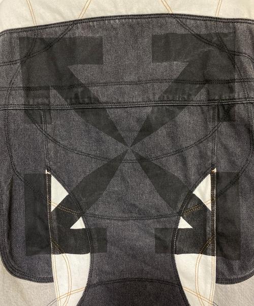 OFFWHITE（オフホワイト）OFFWHITE (オフホワイト) 再構築デニムジャケット ホワイト×グレー サイズ:SIZE Lの古着・服飾アイテム