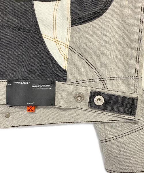 OFFWHITE（オフホワイト）OFFWHITE (オフホワイト) 再構築デニムジャケット ホワイト×グレー サイズ:SIZE Lの古着・服飾アイテム