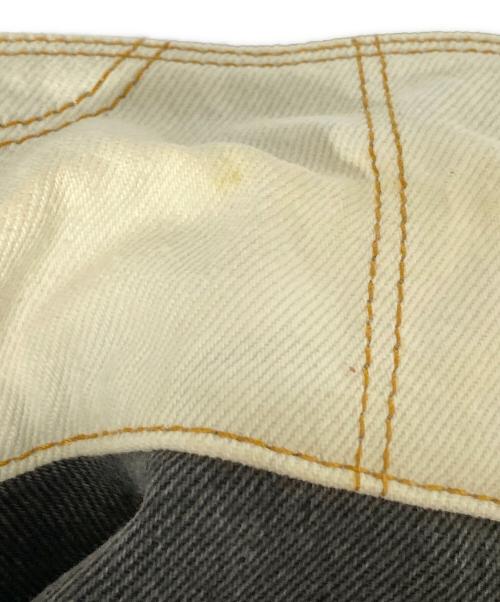 OFFWHITE（オフホワイト）OFFWHITE (オフホワイト) 再構築デニムジャケット ホワイト×グレー サイズ:SIZE Lの古着・服飾アイテム