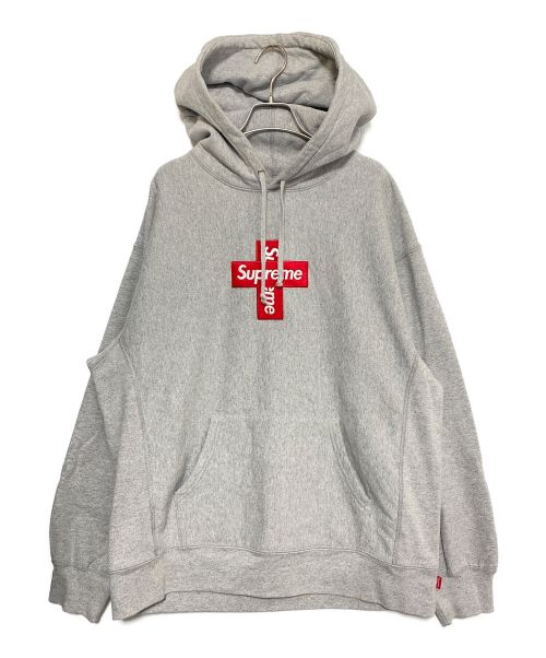 SUPREME（シュプリーム）SUPREME (シュプリーム) Cross Box Logo Hooded Sweatshirt グレー サイズ:SIZE XLの古着・服飾アイテム