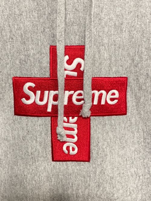 SUPREME（シュプリーム）SUPREME (シュプリーム) Cross Box Logo Hooded Sweatshirt グレー サイズ:SIZE XLの古着・服飾アイテム