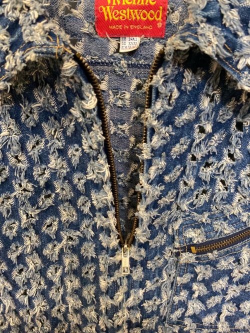 Vivienne Westwood（ヴィヴィアンウエストウッド）Vivienne Westwood (ヴィヴィアンウエストウッド) Cut & Slash Denim Jacket インディゴ サイズ:Sの古着・服飾アイテム