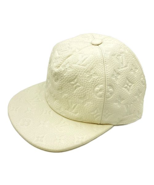 LOUIS VUITTON（ルイ ヴィトン）LOUIS VUITTON (ルイ ヴィトン) モノグラム クイル 1.0 レザーキャップ オフホワイト サイズ:-の古着・服飾アイテム
