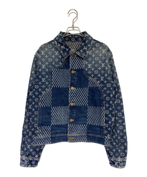 LOUIS VUITTON（ルイ ヴィトン）LOUIS VUITTON (ルイ ヴィトン) NIGO (二ゴー) Giant Damier Waves MNGM Denim Jacket インディゴ サイズ:44の古着・服飾アイテム