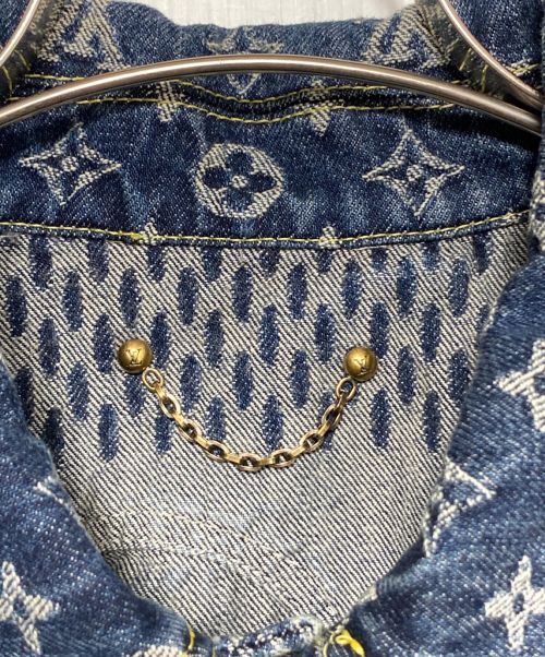 LOUIS VUITTON（ルイ ヴィトン）LOUIS VUITTON (ルイ ヴィトン) NIGO (二ゴー) Giant Damier Waves MNGM Denim Jacket インディゴ サイズ:44の古着・服飾アイテム