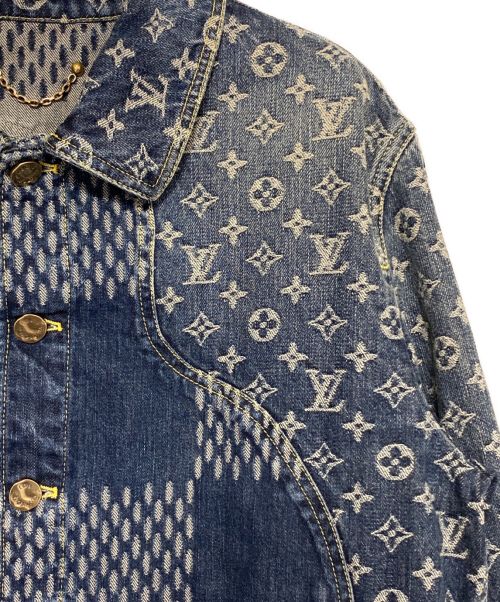LOUIS VUITTON（ルイ ヴィトン）LOUIS VUITTON (ルイ ヴィトン) NIGO (二ゴー) Giant Damier Waves MNGM Denim Jacket インディゴ サイズ:44の古着・服飾アイテム