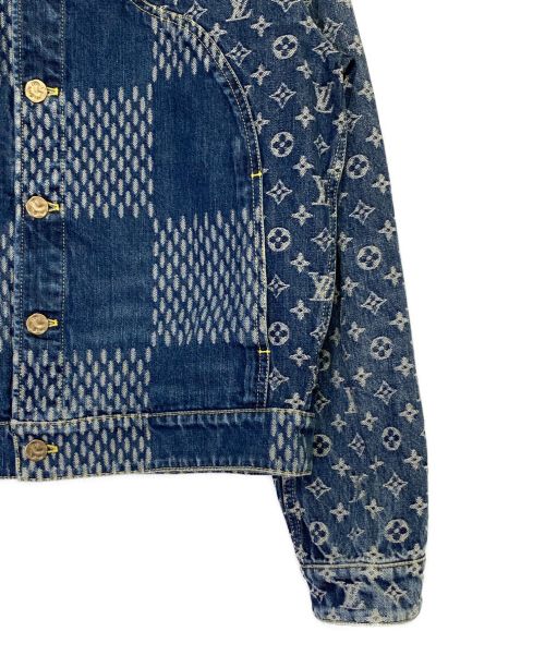 LOUIS VUITTON（ルイ ヴィトン）LOUIS VUITTON (ルイ ヴィトン) NIGO (二ゴー) Giant Damier Waves MNGM Denim Jacket インディゴ サイズ:44の古着・服飾アイテム