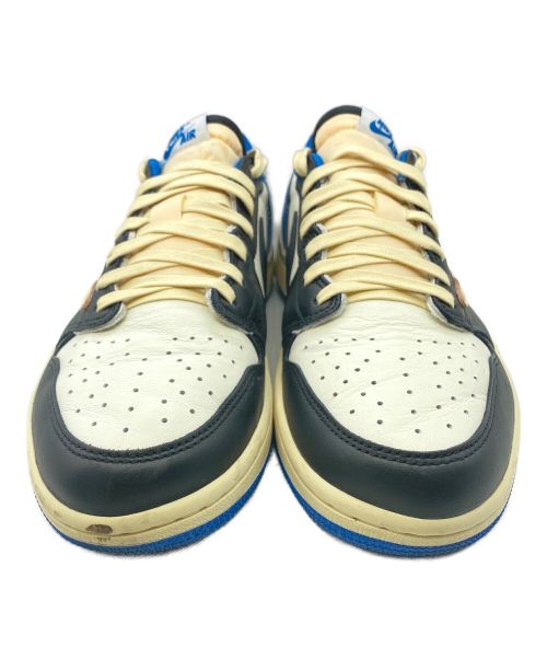 NIKE（ナイキ）NIKE (ナイキ) Travis Scott (トラヴィス スコット) FRAGMENT DESIGN (フラグメント デザイン) Air Jordan 1 Low OG ブルー×ホワイト サイズ:26.5cm (US8.5)の古着・服飾アイテム
