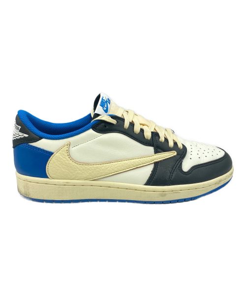 NIKE（ナイキ）NIKE (ナイキ) Travis Scott (トラヴィス スコット) FRAGMENT DESIGN (フラグメント デザイン) Air Jordan 1 Low OG ブルー×ホワイト サイズ:26.5cm (US8.5)の古着・服飾アイテム