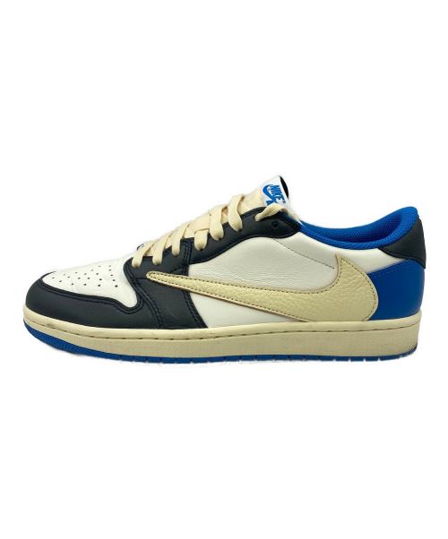 NIKE（ナイキ）NIKE (ナイキ) Travis Scott (トラヴィス スコット) FRAGMENT DESIGN (フラグメント デザイン) Air Jordan 1 Low OG ブルー×ホワイト サイズ:26.5cm (US8.5)の古着・服飾アイテム