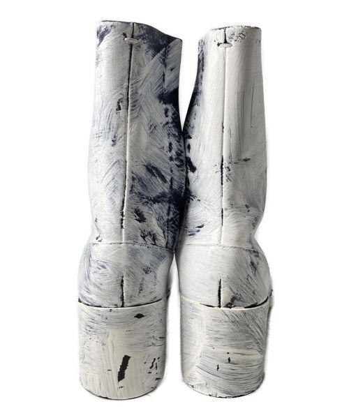 Maison Margiela（メゾンマルジェラ）Maison Margiela (メゾンマルジェラ) タビ ビアンケット アンクル レザーブーツ ブラック×ホワイト サイズ:41の古着・服飾アイテム