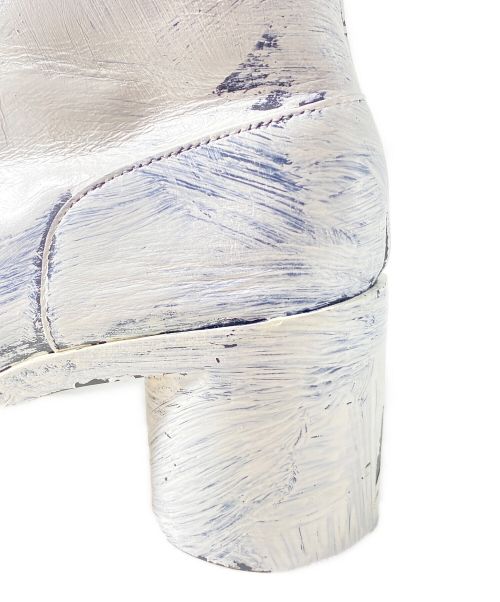 Maison Margiela（メゾンマルジェラ）Maison Margiela (メゾンマルジェラ) タビ ビアンケット アンクル レザーブーツ ブラック×ホワイト サイズ:41の古着・服飾アイテム