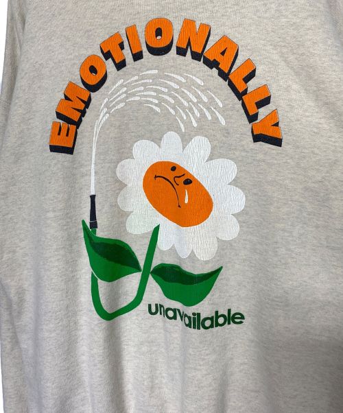 EMOTIONALLY UNAVAILABLE（エモーショナリー・アンアベイラブル）EMOTIONALLY UNAVAILABLE (エモーショナリー・アンアベイラブル) CREW SWEATSH FLOWER アイボリー サイズ:Lの古着・服飾アイテム