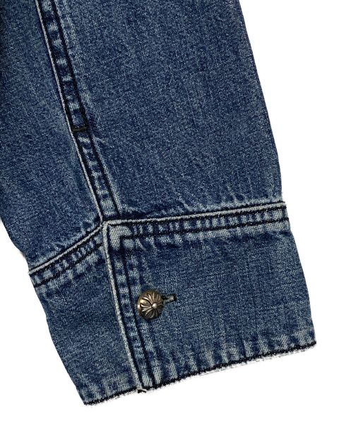 CHROME HEARTS（クロムハーツ）CHROME HEARTS (クロムハーツ) ラストバイト クロスボールボタン デニムシャツ インディゴ サイズ:Lの古着・服飾アイテム