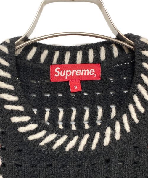 SUPREME（シュプリーム）SUPREME (シュプリーム) quilt stitch sweater ブラック サイズ:Sの古着・服飾アイテム