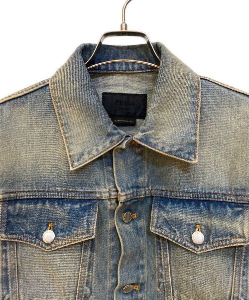 PRADA（プラダ）PRADA (プラダ) ロゴプレートデニムジャケット インディゴ サイズ:Mの古着・服飾アイテム