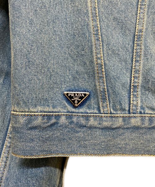PRADA（プラダ）PRADA (プラダ) ロゴプレートデニムジャケット インディゴ サイズ:Mの古着・服飾アイテム