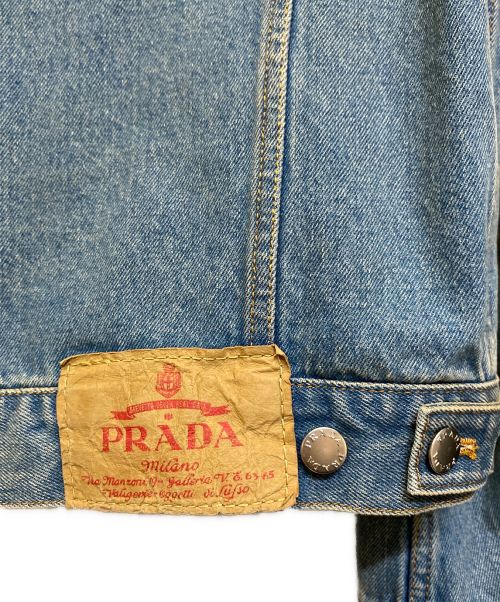 PRADA（プラダ）PRADA (プラダ) ロゴプレートデニムジャケット インディゴ サイズ:Mの古着・服飾アイテム