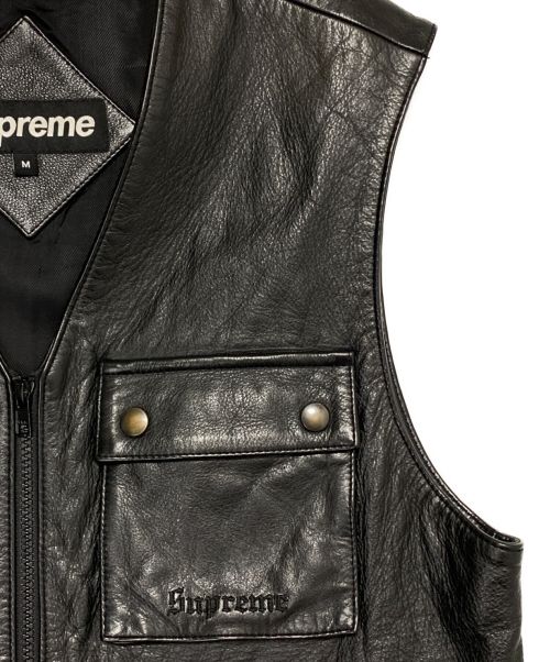 SUPREME（シュプリーム）SUPREME (シュプリーム) Leather Utility Vest ブラック サイズ:Mの古着・服飾アイテム