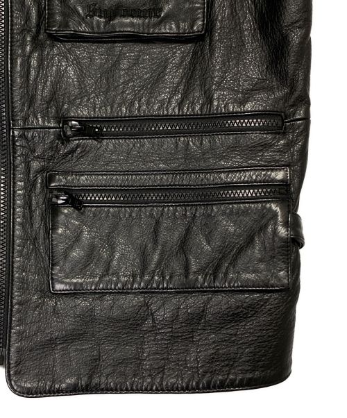 SUPREME（シュプリーム）SUPREME (シュプリーム) Leather Utility Vest ブラック サイズ:Mの古着・服飾アイテム