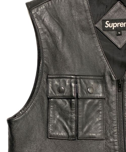 SUPREME（シュプリーム）SUPREME (シュプリーム) Leather Utility Vest ブラック サイズ:Mの古着・服飾アイテム