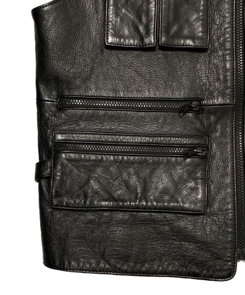 SUPREME（シュプリーム）SUPREME (シュプリーム) Leather Utility Vest ブラック サイズ:Mの古着・服飾アイテム