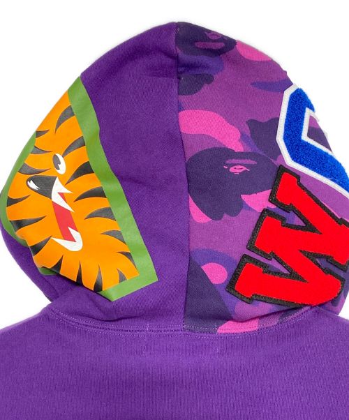 A BATHING APE（アベイシングエイプ）A BATHING APE (アベイシングエイプ) シャーク ジップ パーカー パープル サイズ:Lの古着・服飾アイテム
