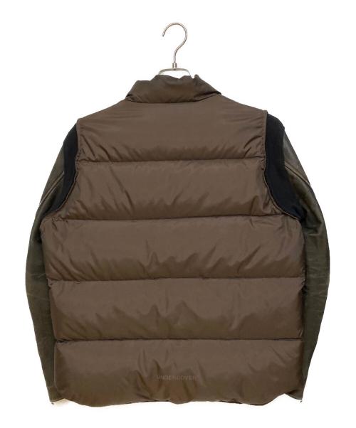 UNDERCOVER（アンダーカバー）UNDERCOVER (アンダーカバー) 05AW Arts&Crafts期 LEATHER SLEEVE DOWN JACKET/Archive ブラウン サイズ:2の古着・服飾アイテム