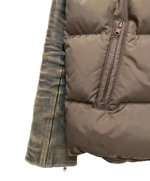 UNDERCOVER（アンダーカバー）UNDERCOVER (アンダーカバー) 05AW Arts&Crafts期 LEATHER SLEEVE DOWN JACKET/Archive ブラウン サイズ:2の古着・服飾アイテム