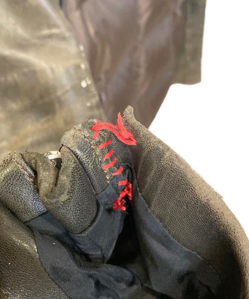 UNDERCOVER（アンダーカバー）UNDERCOVER (アンダーカバー) 05AW Arts&Crafts期 LEATHER SLEEVE DOWN JACKET/Archive ブラウン サイズ:2の古着・服飾アイテム