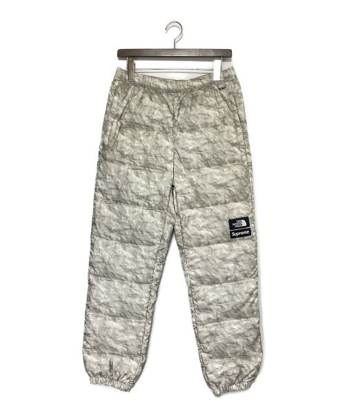 SUPREME（シュプリーム）SUPREME (シュプリーム) THE NORTH FACE (ザ ノース フェイス) Paper Print Nuptse Pants グレー サイズ:Sの古着・服飾アイテム