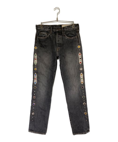 KAPITAL（キャピタル）KAPITAL (キャピタル) 5P モンキーCISCO スタッズデニムパンツ グレー サイズ:30の古着・服飾アイテム
