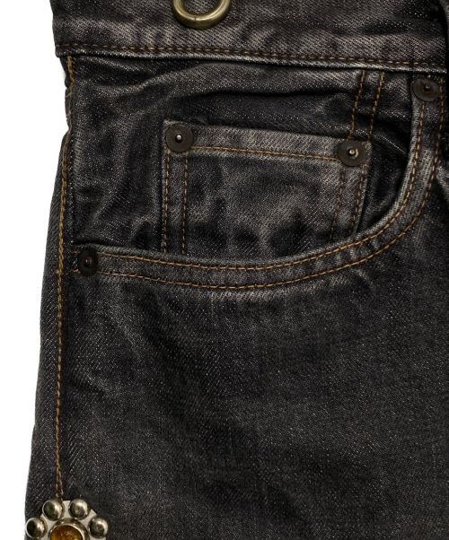 KAPITAL（キャピタル）KAPITAL (キャピタル) 5P モンキーCISCO スタッズデニムパンツ グレー サイズ:30の古着・服飾アイテム