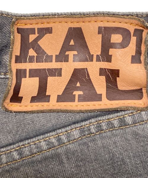 KAPITAL（キャピタル）KAPITAL (キャピタル) 14ozブラックデニム 5Pショートパンツ BONE刺繍 グレー サイズ:30の古着・服飾アイテム